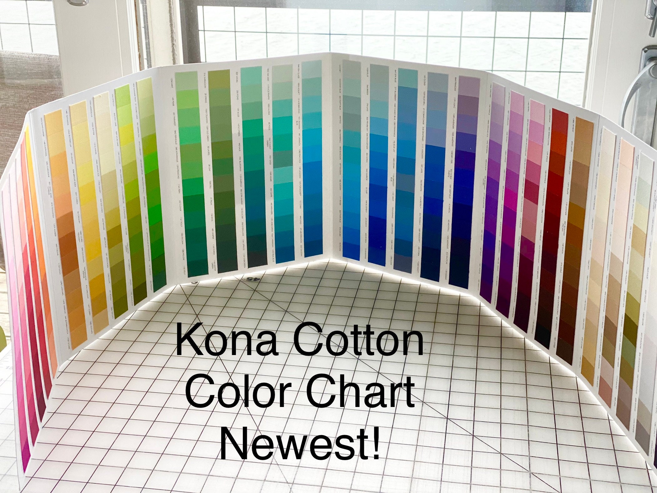 Newest KONA Cotton COLOR CHART Fabric Robert Kaufman 100 Cotton
