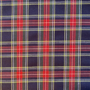 Small CLASSIC PLAID Cotton Fabric Red Navy Blue - Robert Kaufman - SEVENBERRY - by the Yard or Select Length