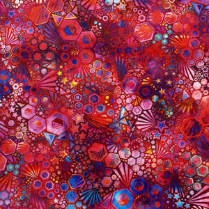 PHANTASMA PUNCH RED Fabric by the Yard - Robert Kaufman, 100% Cotton Quilting Fabric, Half Yard, Fat Quarter - Srkd-22693-367 Punch Red
