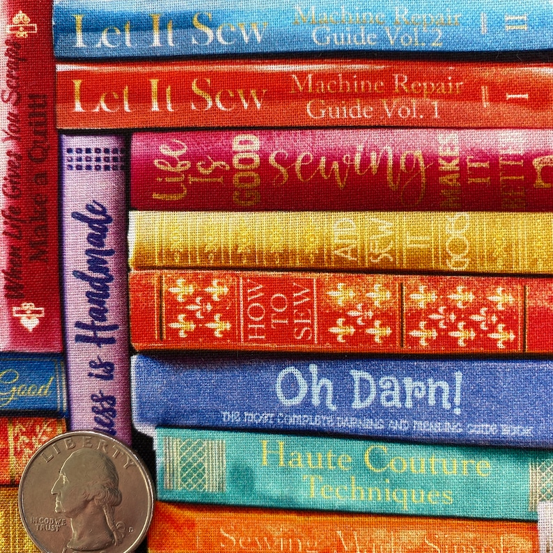 Sewing LIBRARY BOOKS Book Fabric - Timeless Treasures - 100% Cotton ...