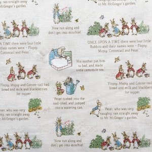 PETER RABBIT Fabric - Cotton Quilt Fabric by the Panel, Yard or Length - Quilting Fabric