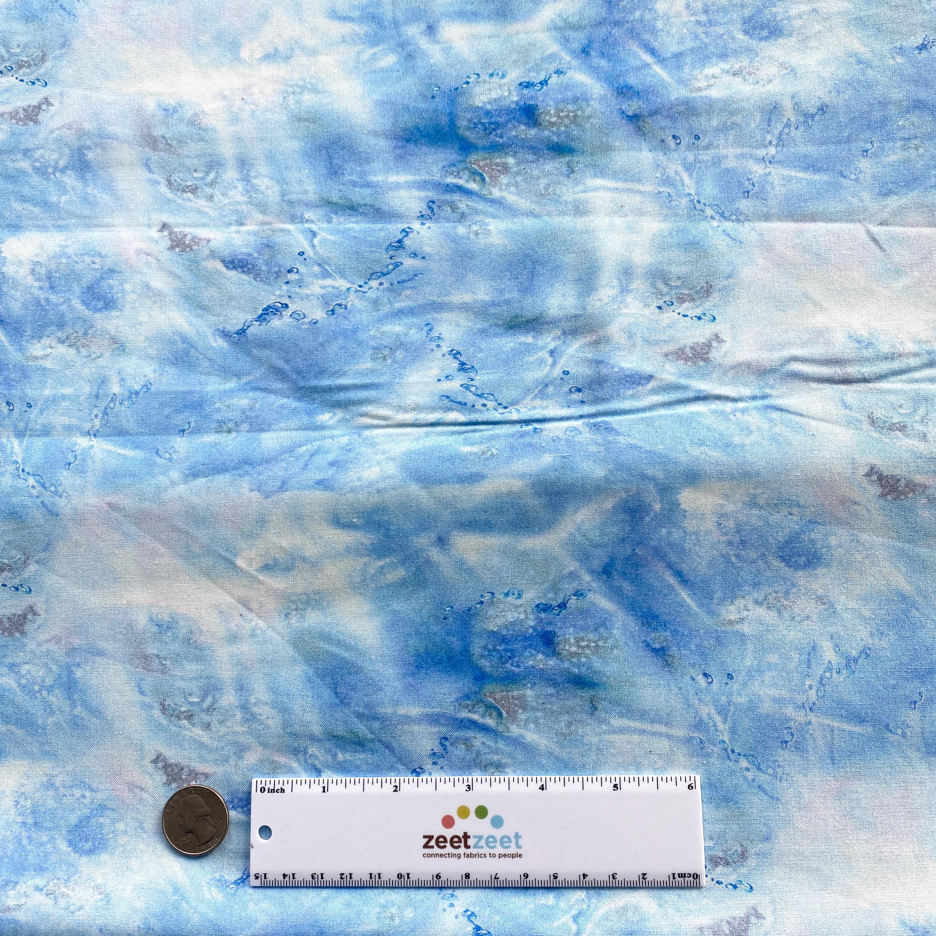 Cool BLUE WATER Fabric - Cotton Quilt Fabric by the Yard or Length ...