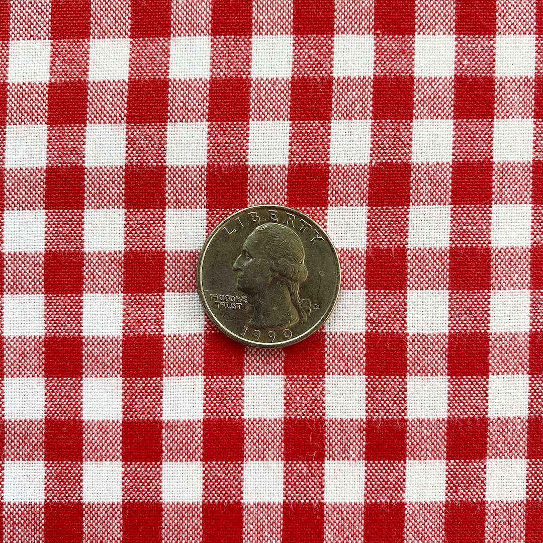 CRIMSON Red GINGHAM Fabric by the Yard, 1/4 Robert Kaufman CAROLINA P