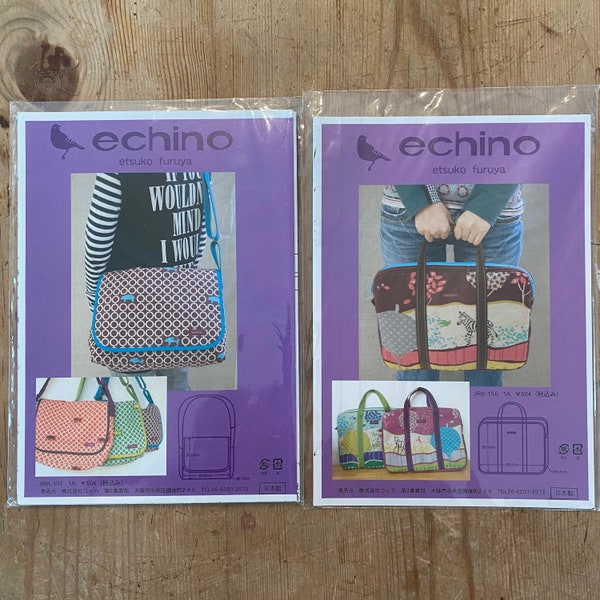 ECHINO LAPTOP Cases Sewing PATTERNS - Japanese - Diy How To Make Instructions Directions - Set of 2 Patterns