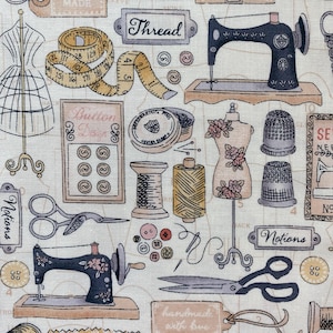 ATELIER PRECUTS av MAKOWER Uk sömnadstema - 100 % bomullsquilttyg, av Precut 5" Charm Squares, 10" Squares, Fat Quarters