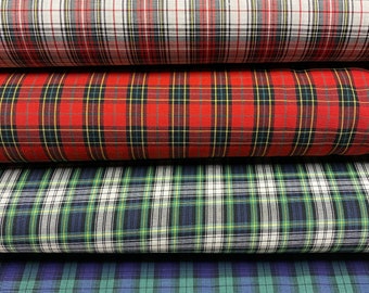 Small CLASSIC PLAID Cotton Fabric Red Navy Blue Green Black - Robert Kaufman - SEVENBERRY - by the Yard or Select Length