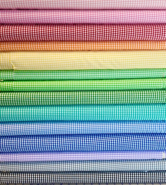 GINGHAM FABRIC by the Yard, 1/8" checked fabric, Robert Kaufman, 100% Cotton Fabric, Half Yard, Fat Quarter