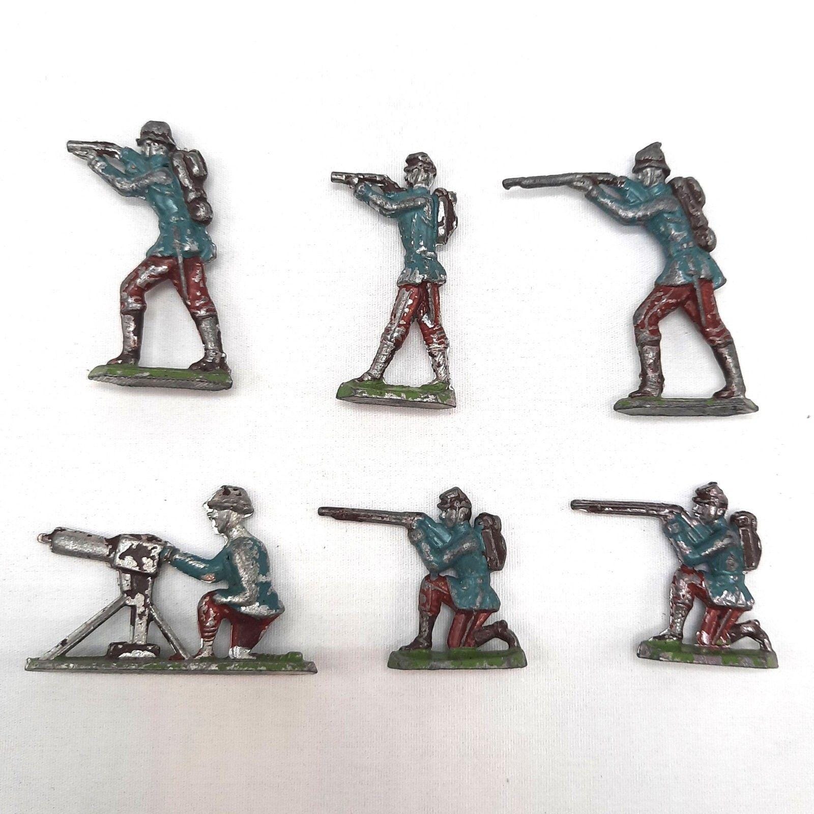 Lot de 25 soldats de plomb moulés jouets militaires non peints WW1 figurines de guerre antiques #1 - France