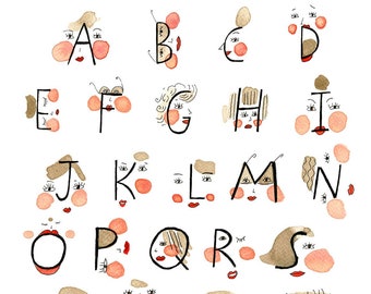 Gesicht Alphabet Print