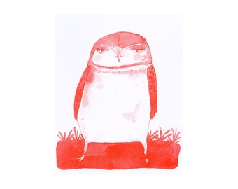 Red Owl, Riso print