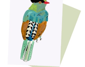 Teal Kingfisher Notecard