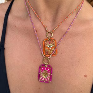 Rechthoekige plaat hanger medaillon ketting, hemelse tarotkaart astrologie spiritueel oog, geluk, roestvrij staal voor vrouwen