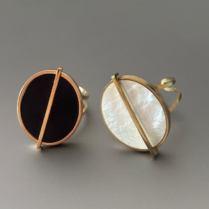 Bague disque nacre hotsell