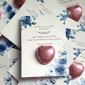 30 Cuore di cioccolato carta bomboniera matrimonio Oro Argento Blu Verde Rosa elegante Nikkah bomboniera cioccolato formato A7 carta gettone bomboniera festa