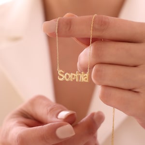 Collar con nombre personalizado, collar con nombre, collar con letra, collar con nombre personalizado en 3D, collar con nombre, regalo para el Día de la Madre.