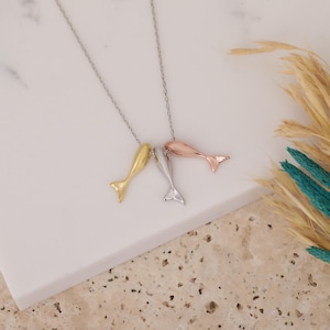 Three Fish Necklace, Sea Lover Jewelry, 925 Silver Ocean Pendant , Ocean Jewelry, Christmas Gift