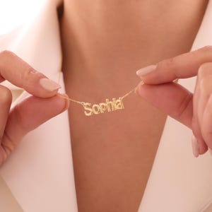 Personalized Bubble Name Necklace, Custom Bubble Name Necklace, Christmas Gifts for Her