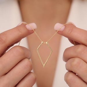 Geometric Ring Holder Necklace, Silver Engagement Ring Keeper, Nurse Doctor Gift