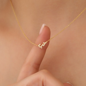 14K Solid Gold Personalized Arabic Name Necklace, Islamic Gift, Arabic Name Pendant, Christmas Gift