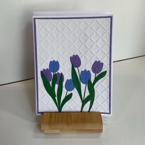 Cartes de vœux faites main, Cartes de visite occasionnelles, Cartes tulipes, Cartes faites main, Papier cartonné, Je pense à vous, Cartes