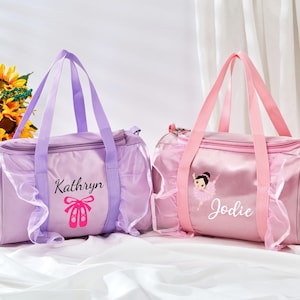 PersonaliZed Ballett-Tanztasche, Ballerina, Kinderballett-Tanztaschen, Spitzen-Duffel-Gymnastikuniformtaschen, Handtasche, Geburtstagsgeschenk für sie, Ostergeschenk