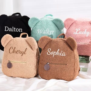 Personalized Teddy bear Backpack,Embroidered Teddy Bear Backpack for Kids,Plush Backpack Bag,Name Bear Bag,Cute Bag for Kids,Child Gifts