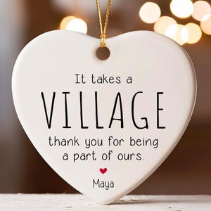 Personalized Thank You Ornament Gift, Thank You Keepsake, Thank You Present, Gift To Say Thank You, Ceramic Heart Keepsake Thankful Ornament