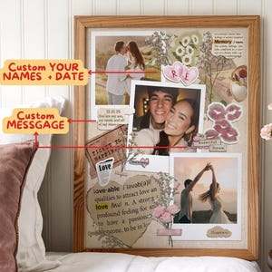 Personalized Photo Collage Valentine's Gifts For Him, Custom Photos Wall Art Gift For Boyfriend, Husband
