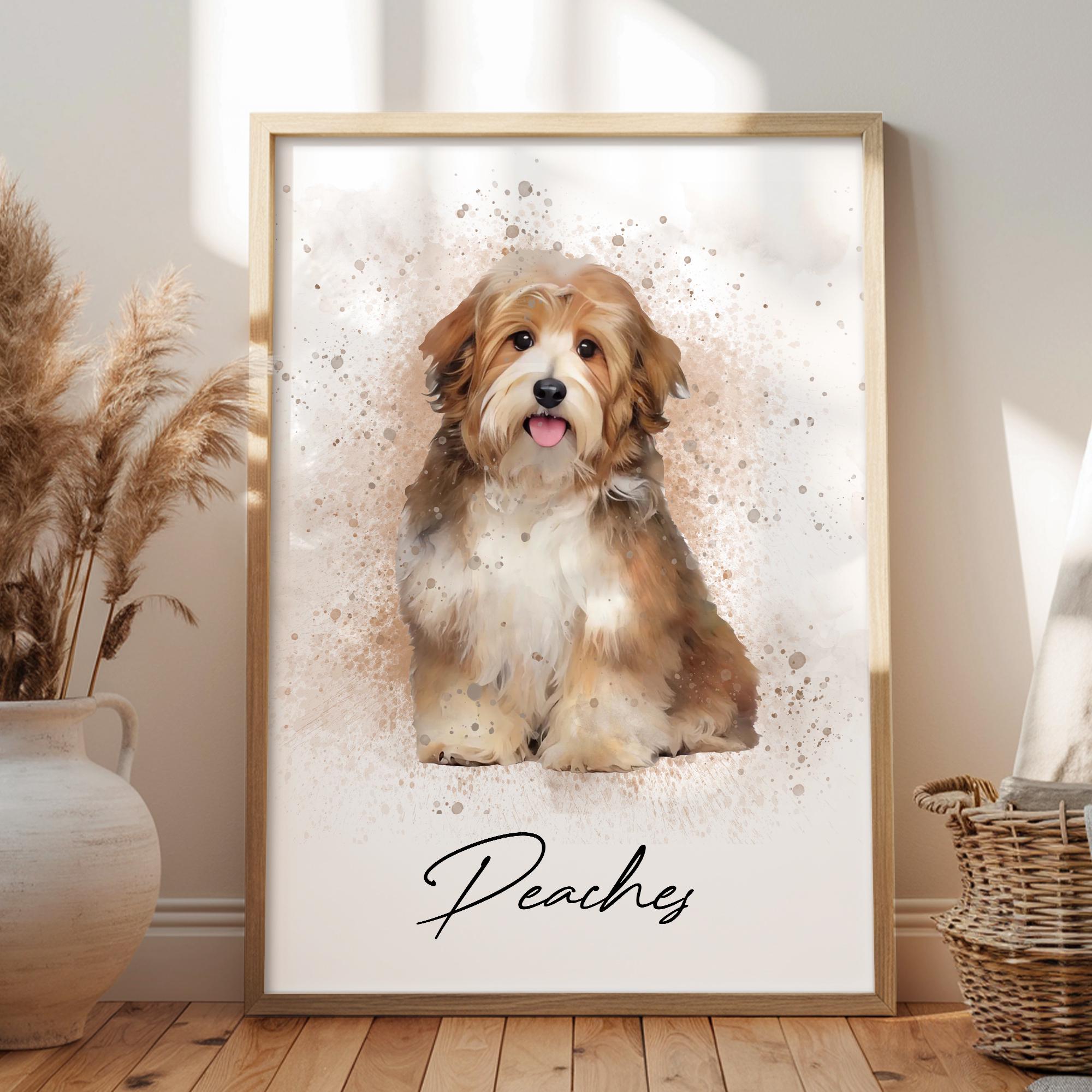 Custom Dog Portrait, Pet Photo Canvas Wall Art - Etsy