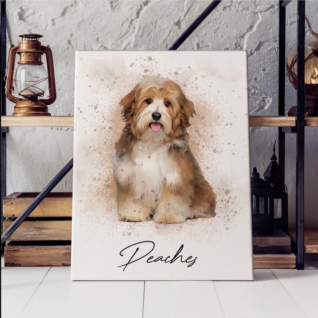 Custom Dog Portrait, Pet Photo Canvas Wall Art - Etsy