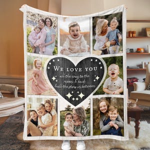 Personalized Mother's Day Photo Blanket, We Love You Blanket, Custom Mothers Day Gift, Mothers Day Gift from Kids, Mothers Day Gift for Mom