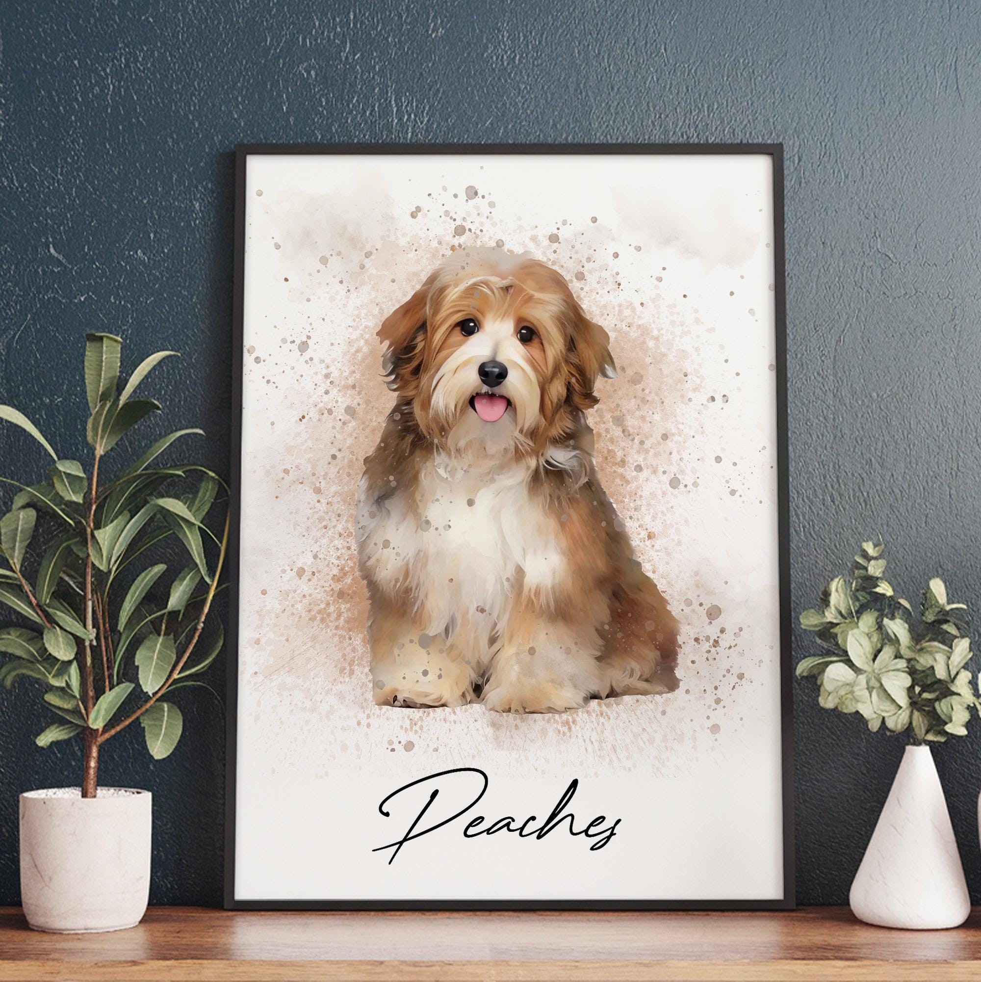 Custom Dog Portrait, Pet Photo Canvas Wall Art - Etsy