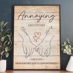Annoying Each Other 50th Wedding Anniversary Gifts, Personalized Gift for Him, for Husband, Custom Name Couple Anniversary Gift Wall Art