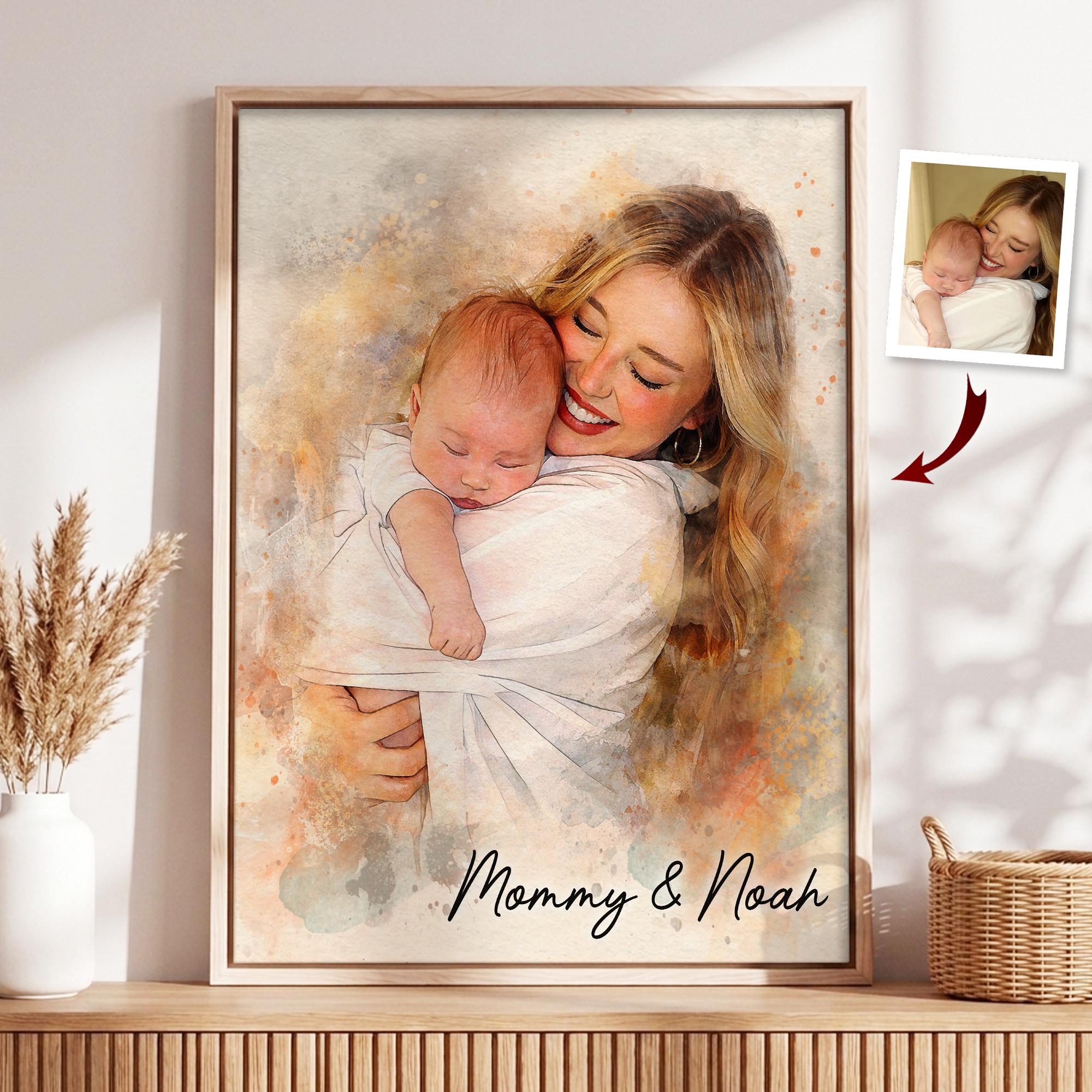 Mother and Baby Watercolor - Etsy