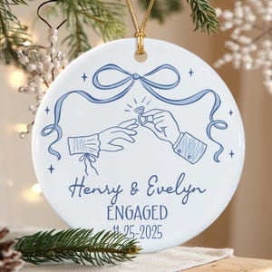 Engagement Ornament, First Christmas Engaged Ornament, Custom Engagement Gifts for This Xmas, Engagement Christmas Ornament Gifts for Couple