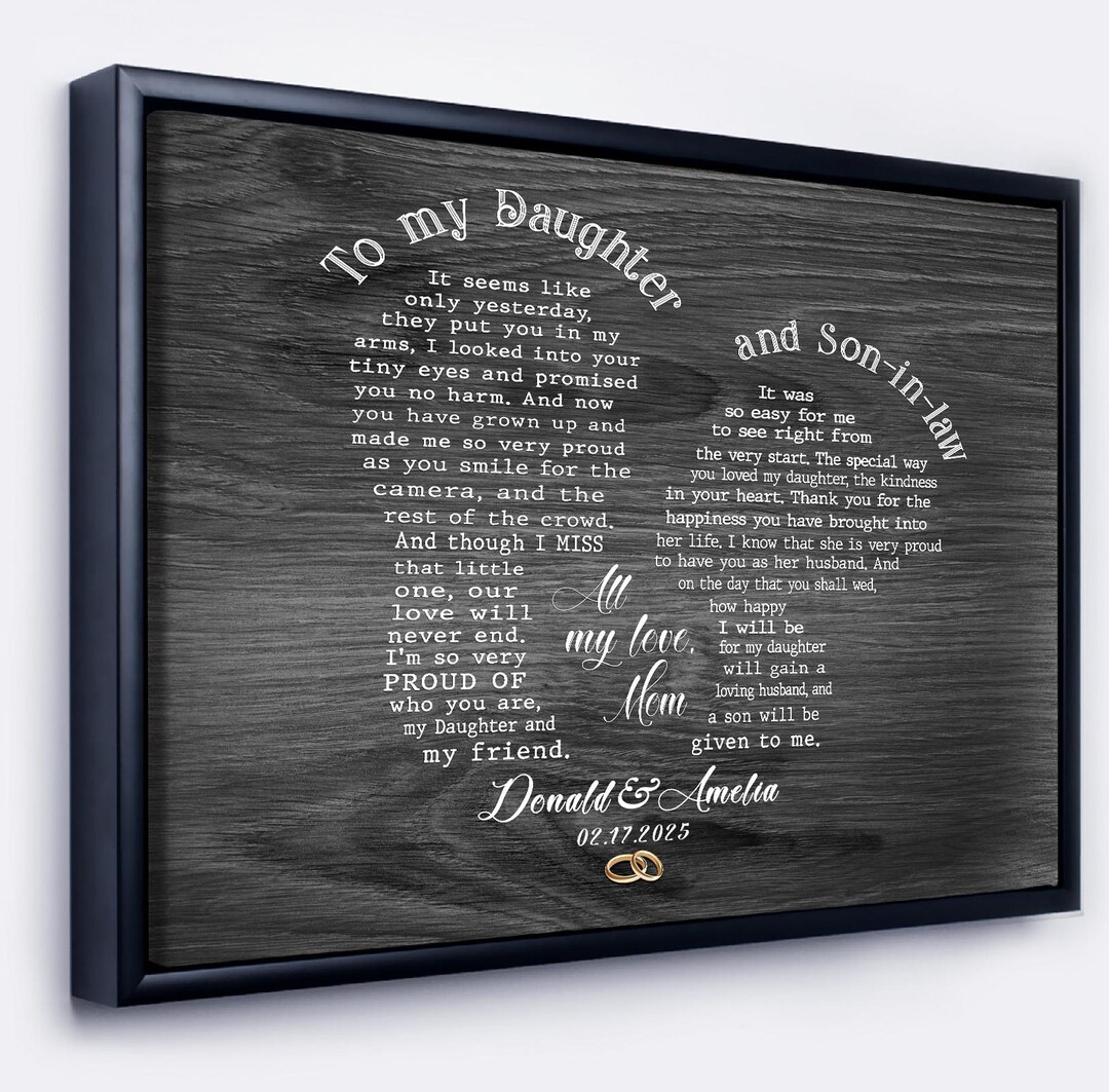Wedding Gift From Mother of Bride, Personalized Daughter and Son in Law ...