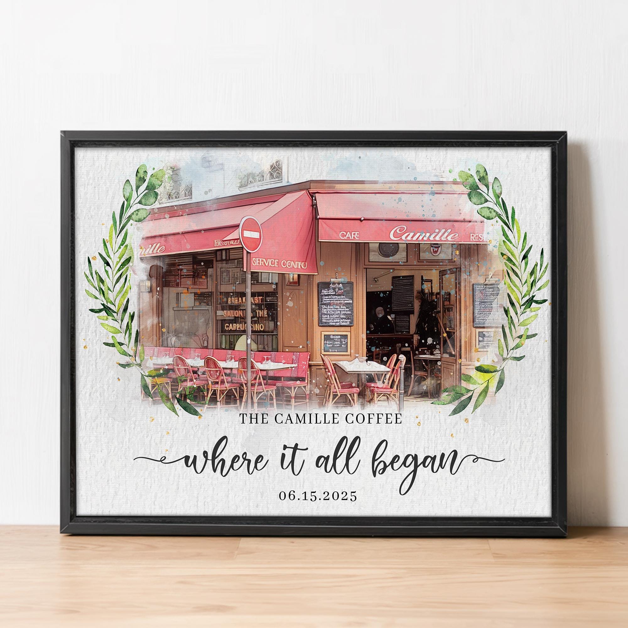 Where It All Began Custom House Wall Art, Painting from Photo, 1st Wedding Anniversary Gift, Venue Sketch, Personalised Drawing
