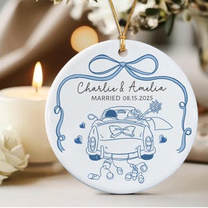 Wedding Ornament, First Christmas Married Ornament, Personalized First Christmas Married Ornament, Custom Married Christmas Ornament