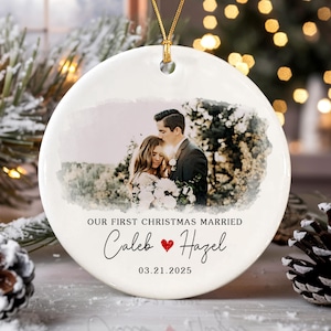 Married Ornament, Our First Christmas Ornament, Wedding Gift Ornament,First Christmas Married Ornament, Wedding Ornament With Photo