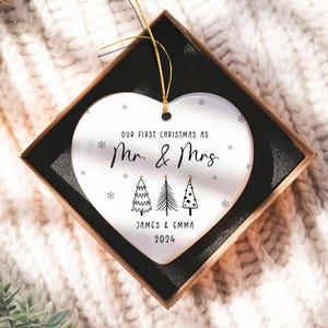 Personalized First Christmas As Mr & Mrs Ornament, 1st Christmas Married Ornament, Mr and Mrs Keepsake, Just Married Ornament, Newlywed Gift