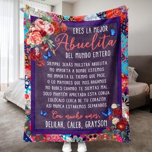 Personalized Spanish Abuela Gift For Grandma, Mexican Madre Gift, Abuelita Tita Gift, Nana Blanket in Spanish, Mothers Day Blanket for Gigi