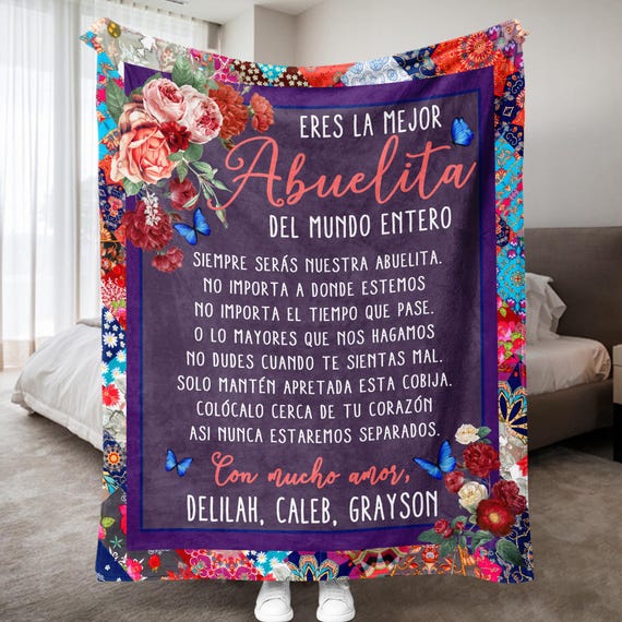 Personalized Spanish Abuela Gift For Grandma, Mexican Madre Gift, Abuelita Tita Gift, Nana Blanket in Spanish, Mothers Day Blanket for Gigi