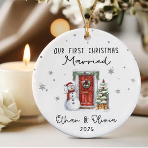 First Christmas Married Ornament, Our First Christmas Married Ornament, Wedding Gift Ornament, Custom Married Christmas Ornament