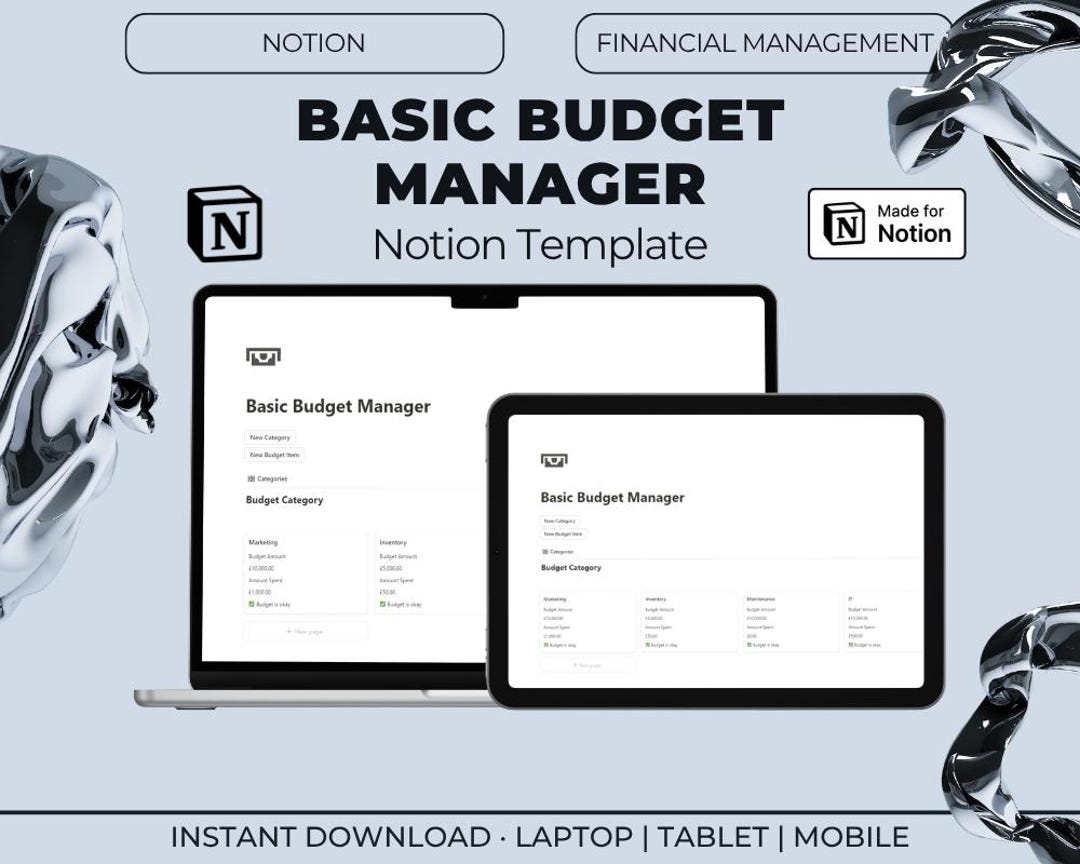Notion Expense Tracker Template – Digital Budget Planner for Personal ...
