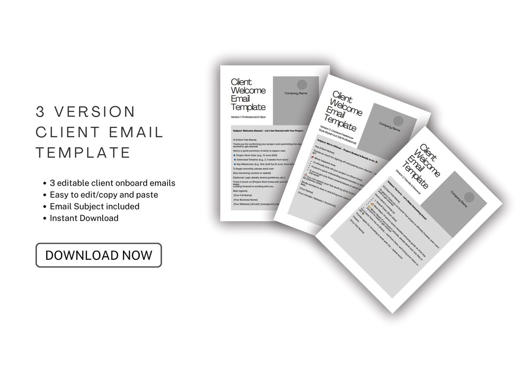 Client Email Templates | Follow-up & Onboarding (PDF Download) - Etsy