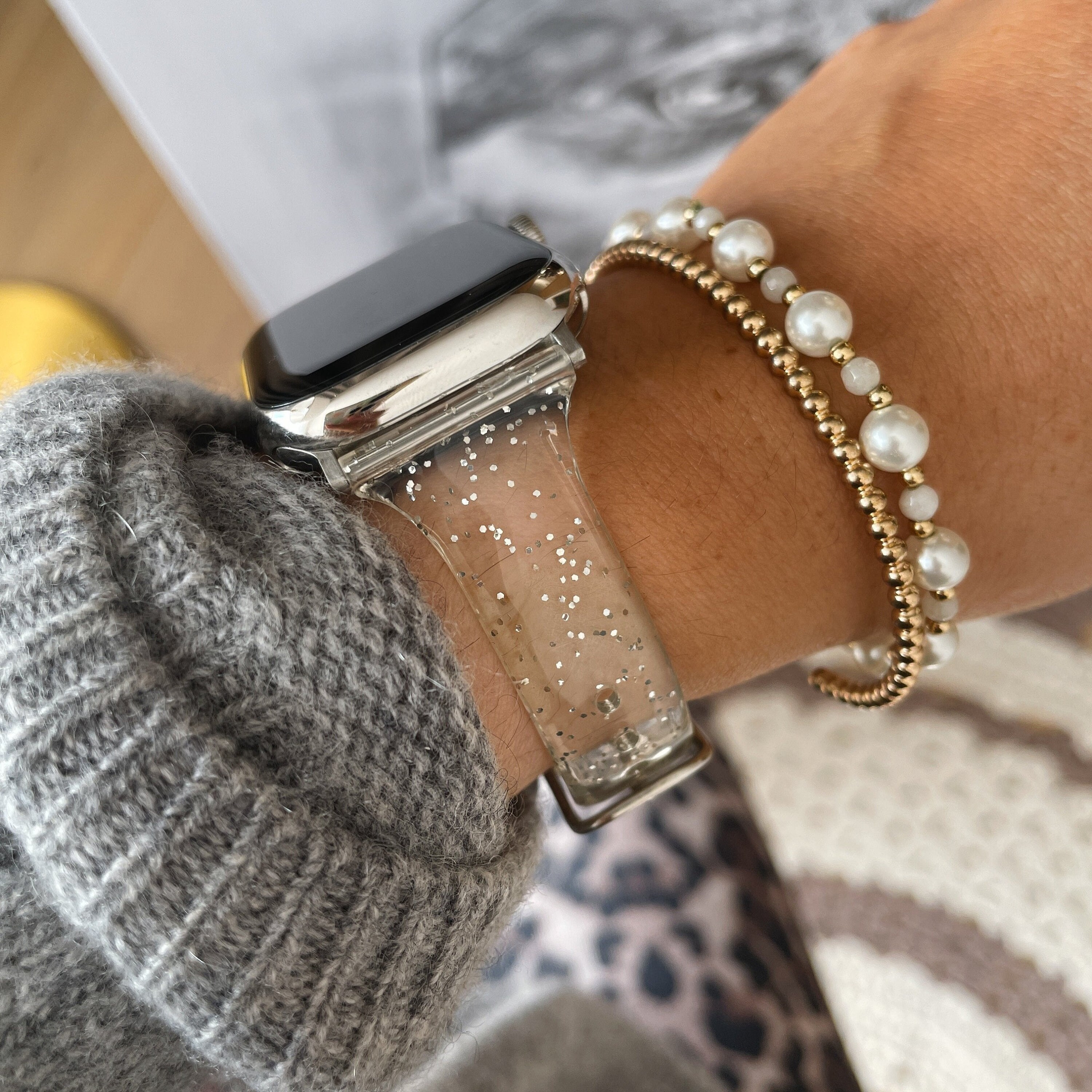 Buy Glitter Silicone Apple Watch Band Aurora Online in India Etsy