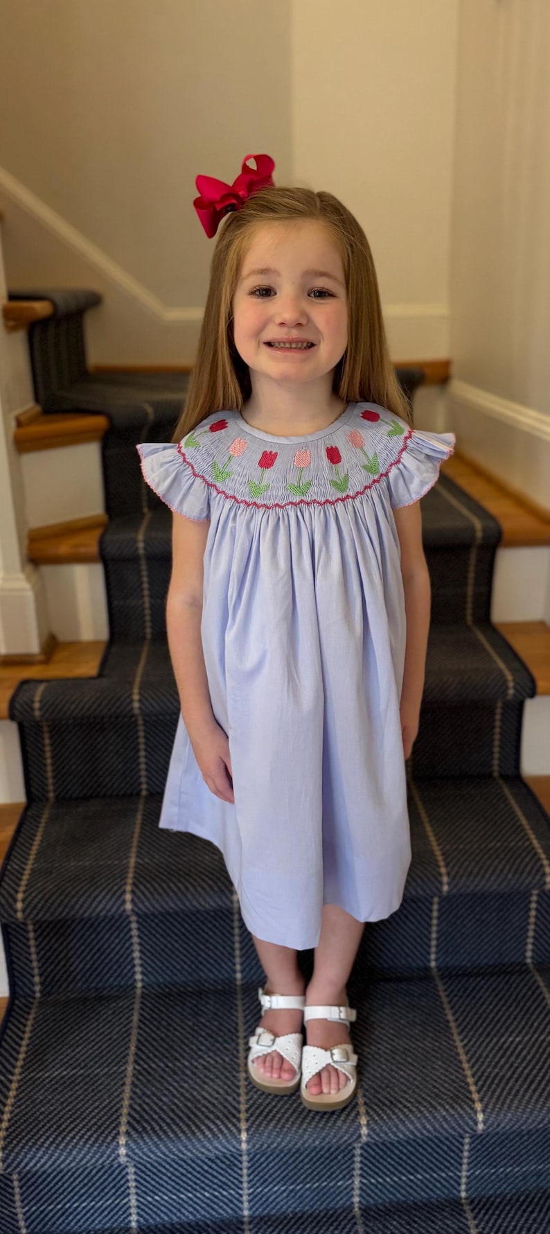 Blue Striped Smocked Set main image 0