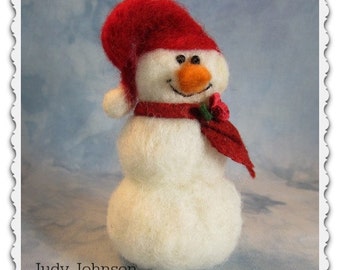 BCD Wintery Snowman Decoration ePattern, Holiday Christmas Needle Felted