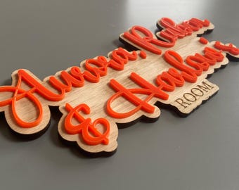 Personalised Triple Name Bedroom Sign, Door Plaque For Triplets Siblings, Kids Door Sign, Wood Acrylic Sign, nursery name sign, Boy, Girl