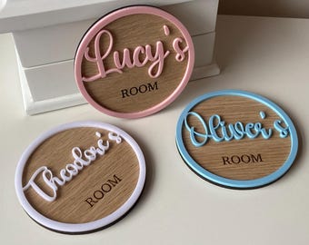Personalised Bedroom Sign, Kids Door Sign for Bedroom, Wood Acrylic Name Sign, nursery name sign, Teen Gift Name Plaque, Bedroom Accessories